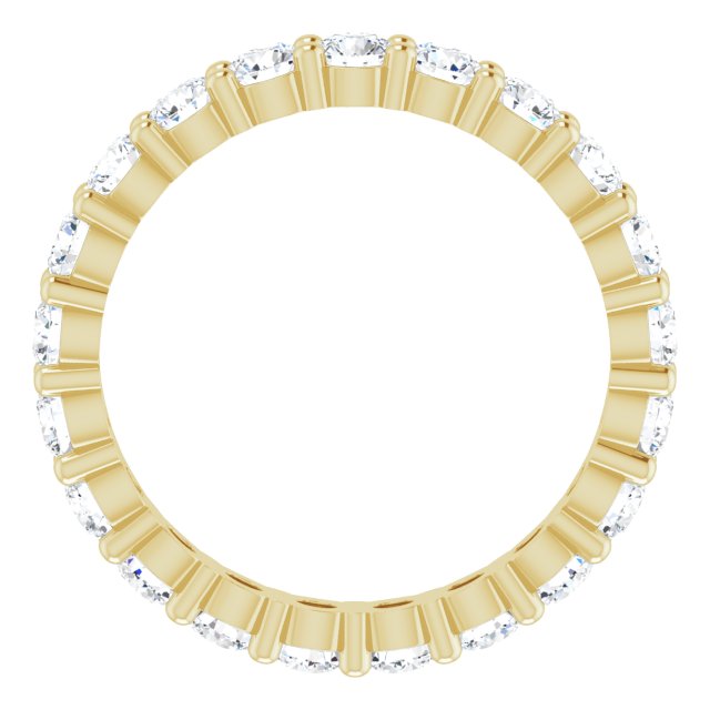 10K Gold Round Natural Diamond Shared-Prong Eternity Band – 2.5 mm Stones - Yellow Gold - view 2