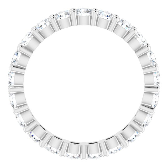 10K Gold Round Natural Diamond Shared-Prong Eternity Band – 2.5 mm Stones - White Gold - view 2