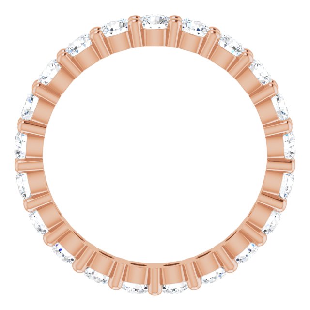 10K Gold Round Lab-Grown Diamond Shared-Prong Eternity Band – 2.5 mm Stones - Rose Gold - view 2