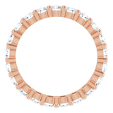 10K Gold Round Natural Diamond Shared-Prong Eternity Band – 2.5 mm Stones - Rose Gold - view 2