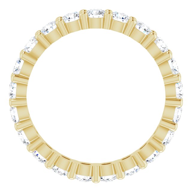 10K Gold Round Natural Diamond Shared-Prong Eternity Band – 2.5 mm Stones - Yellow Gold - view 2