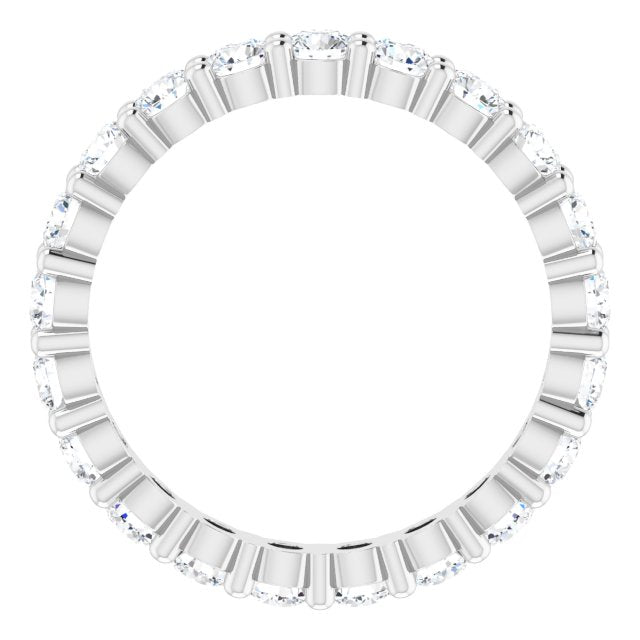 10K Gold Round Lab-Grown Diamond Shared-Prong Eternity Band – 2.5 mm Stones - White Gold - view 2