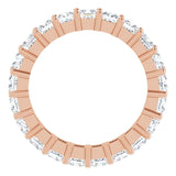 10K Gold Square Natural Diamond Shared-Prong Eternity Band – 3.25x3.25 mm Stones - Rose Gold - view 2