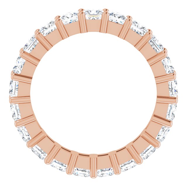 10K Gold Square Natural Diamond Shared-Prong Eternity Band – 3.25x3.25 mm Stones - Rose Gold - view 2