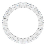 10K Gold Square Natural Diamond Shared-Prong Eternity Band – 3.25x3.25 mm Stones - White Gold - view 2