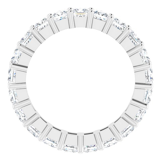 10K Gold Square Natural Diamond Shared-Prong Eternity Band – 3.25x3.25 mm Stones - White Gold - view 2