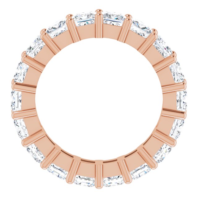 10K Gold Square Lab-Grown Diamond Shared-Prong Eternity Band – 4x4 mm Stones - Rose Gold - view 2