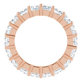 10K Gold Square Natural Diamond Shared-Prong Eternity Band – 4x4 mm Stones - Rose Gold - view 2