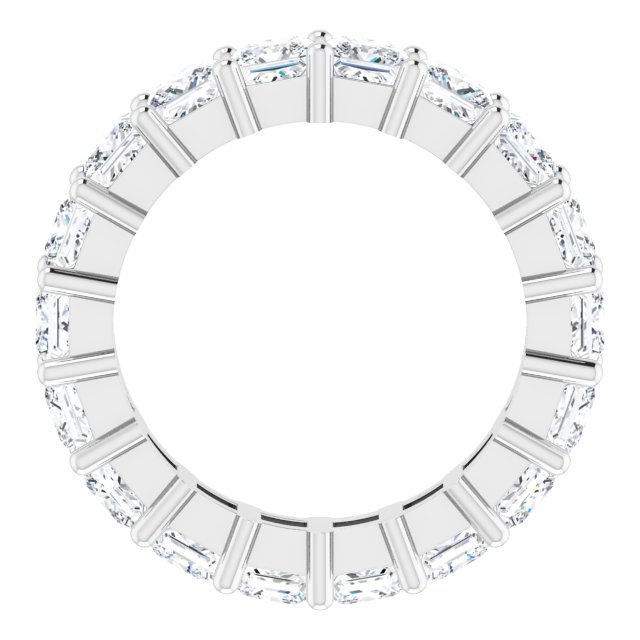 10K Gold Square Lab-Grown Diamond Shared-Prong Eternity Band – 4x4 mm Stones - White Gold - view 2