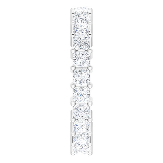 10K Gold Square Lab-Grown Diamond Shared-Prong Eternity Band – 2.75x2.75 mm Stones - White Gold - view 4