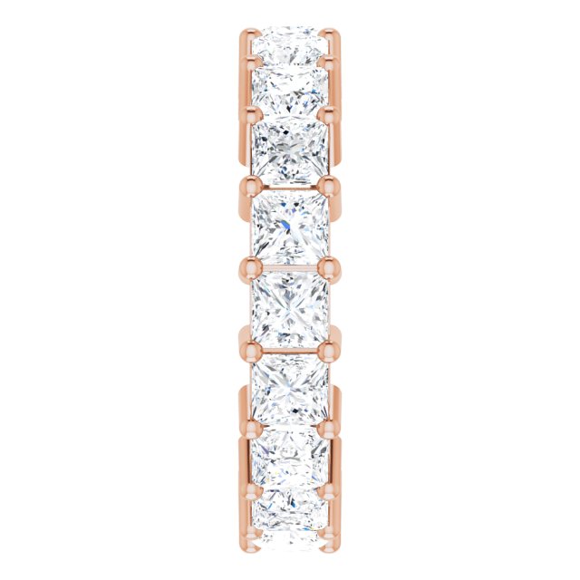10K Gold Square Natural Diamond Shared-Prong Eternity Band – 3.75x3.75 mm Stones - Rose Gold - view 4