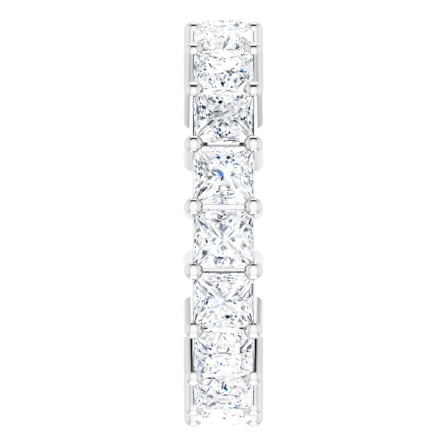 10K Gold Square Lab-Grown Diamond Shared-Prong Eternity Band – 3.75x3.75 mm Stones - White Gold - view 4