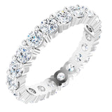 10K Gold Round Natural Diamond Shared-Prong Eternity Band – 3.4 mm Stones - White Gold