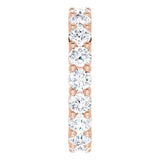 10K Gold Round Lab-Grown Diamond Shared-Prong Eternity Band – 3.8 mm Stones - Rose Gold - view 4