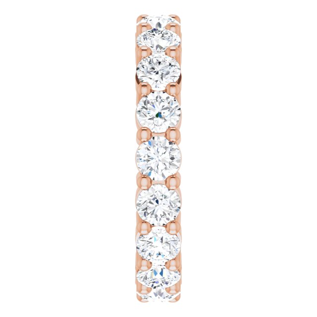 10K Gold Round Lab-Grown Diamond Shared-Prong Eternity Band – 3.8 mm Stones - Rose Gold - view 4