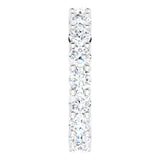 10K Gold Round Natural Diamond Shared-Prong Eternity Band – 3.8 mm Stones - White Gold - view 4