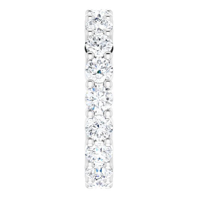 10K Gold Round Natural Diamond Shared-Prong Eternity Band – 3.8 mm Stones - White Gold - view 4