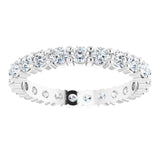 10K Gold Round Natural Diamond Shared-Prong Eternity Band – 2.75 mm Stones - White Gold - view 3