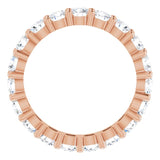 10K Gold Round Lab-Grown Diamond Shared-Prong Eternity Band – 3.5 mm Stones - Rose Gold - view 2