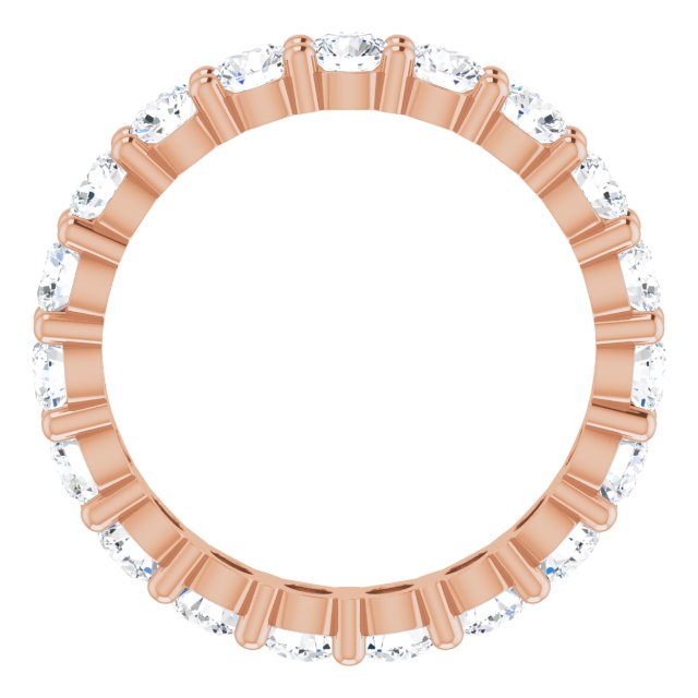 10K Gold Round Lab-Grown Diamond Shared-Prong Eternity Band – 3.5 mm Stones - Rose Gold - view 2