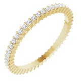 10K Gold Square Natural Diamond Shared-Prong Eternity Band – 1.25x1.25 mm Stones - Yellow Gold