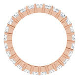 10K Gold Square Lab-Grown Diamond Shared-Prong Eternity Band – 2.75x2.75 mm Stones - Rose Gold - view 2
