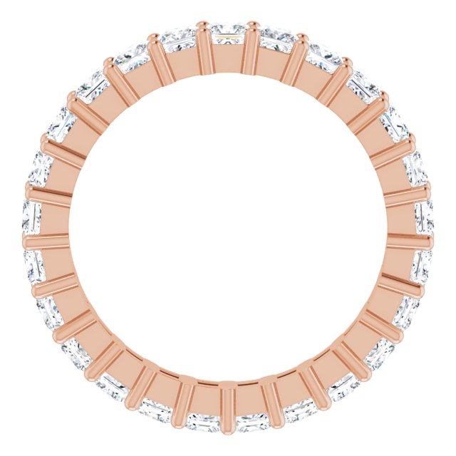 10K Gold Square Natural Diamond Shared-Prong Eternity Band – 2.75x2.75 mm Stones - Rose Gold - view 2