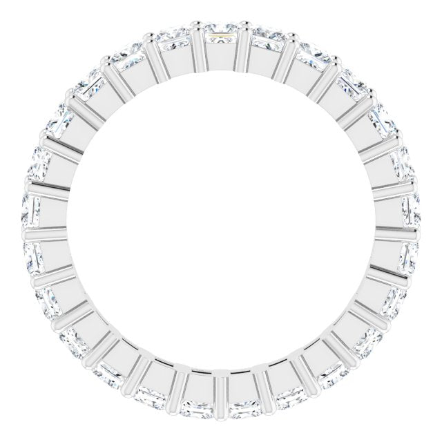 10K Gold Square Lab-Grown Diamond Shared-Prong Eternity Band – 2.75x2.75 mm Stones - White Gold - view 2