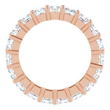10K Gold Square Lab-Grown Diamond Shared-Prong Eternity Band – 3.75x3.75 mm Stones - Rose Gold - view 2