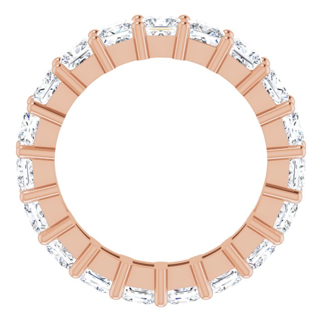 10K Gold Square Lab-Grown Diamond Shared-Prong Eternity Band – 3.75x3.75 mm Stones - Rose Gold - view 2