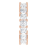 10K Gold Square Lab-Grown Diamond Shared-Prong Eternity Band – 4x4 mm Stones - Rose Gold - view 4