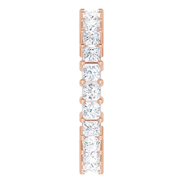 10K Gold Square Lab-Grown Diamond Shared-Prong Eternity Band – 2.5x2.5 mm Stones - Rose Gold - view 4