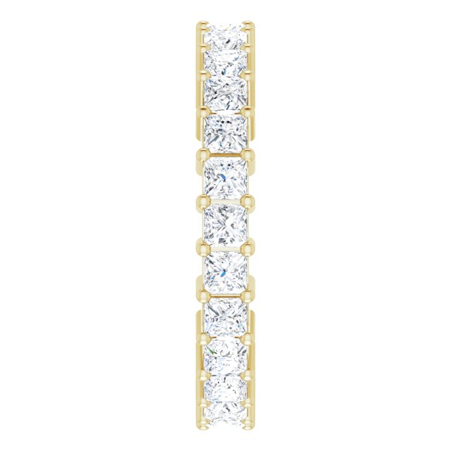 14K Gold Square Lab-Grown Diamond Shared-Prong Eternity Band – 2.5x2.5 mm Stones - Yellow Gold - view 4
