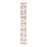 10K Gold Round Natural Diamond Shared-Prong Eternity Band – 2.5 mm Stones - Rose Gold - view 4