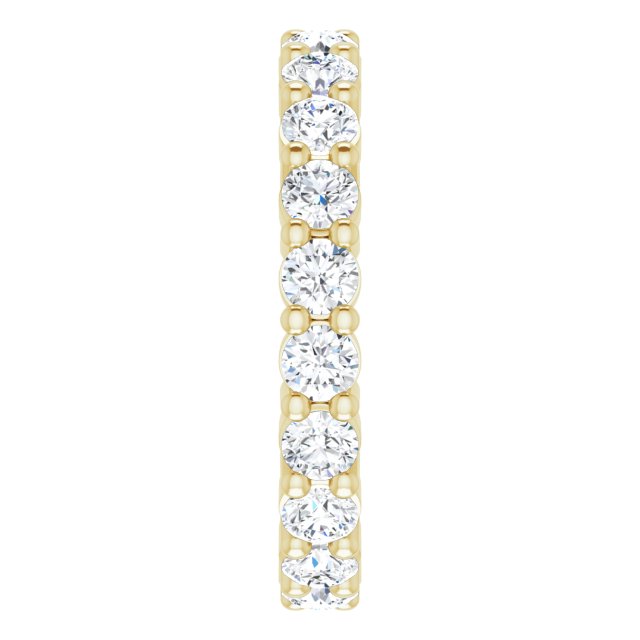 10K Gold Round Natural Diamond Shared-Prong Eternity Band – 2.5 mm Stones - Yellow Gold - view 4