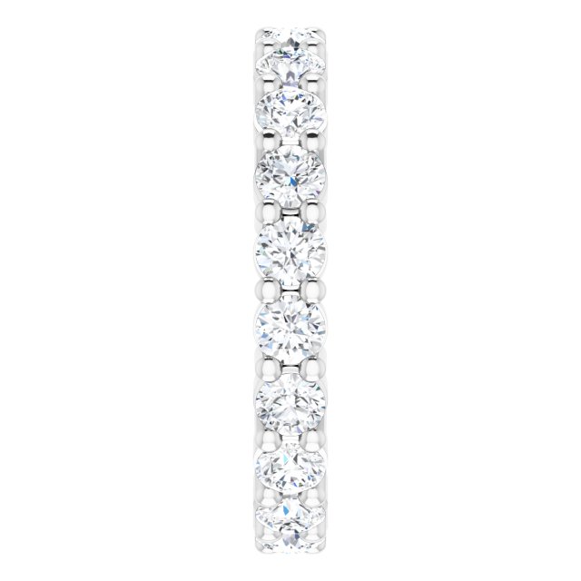 10K Gold Round Natural Diamond Shared-Prong Eternity Band – 2.5 mm Stones - White Gold - view 4