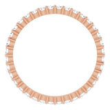 10K Gold Round Lab-Grown Diamond Shared-Prong Eternity Band – 1.7 mm Stones - Rose Gold - view 2