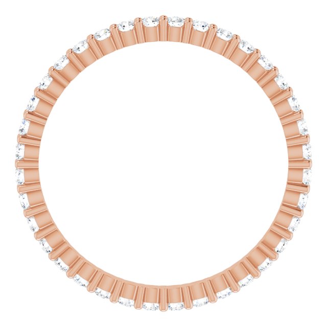 10K Gold Round Lab-Grown Diamond Shared-Prong Eternity Band – 1.7 mm Stones - Rose Gold - view 2