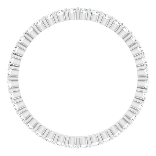 10K Gold Round Natural Diamond Shared-Prong Eternity Band – 1.7 mm Stones - White Gold - view 2