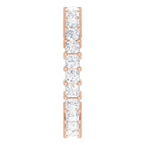 10K Gold Square Lab-Grown Diamond Shared-Prong Eternity Band – 2.5x2.5 mm Stones - Rose Gold - view 4