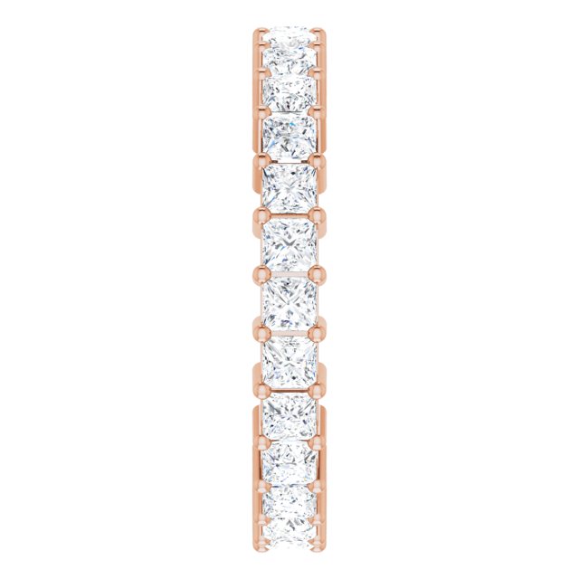 10K Gold Square Lab-Grown Diamond Shared-Prong Eternity Band – 2.5x2.5 mm Stones - Rose Gold - view 4