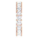 10K Gold Square Natural Diamond Shared-Prong Eternity Band – 3.25x3.25 mm Stones - Rose Gold - view 4