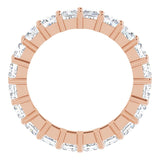 10K Gold Square Lab-Grown Diamond Shared-Prong Eternity Band – 3.5x3.5 mm Stones - Rose Gold - view 2