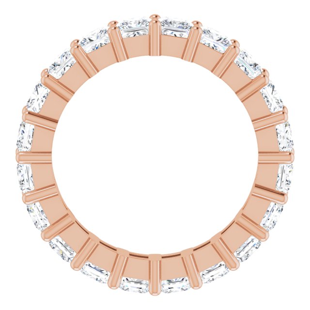 10K Gold Square Lab-Grown Diamond Shared-Prong Eternity Band – 3.5x3.5 mm Stones - Rose Gold - view 2