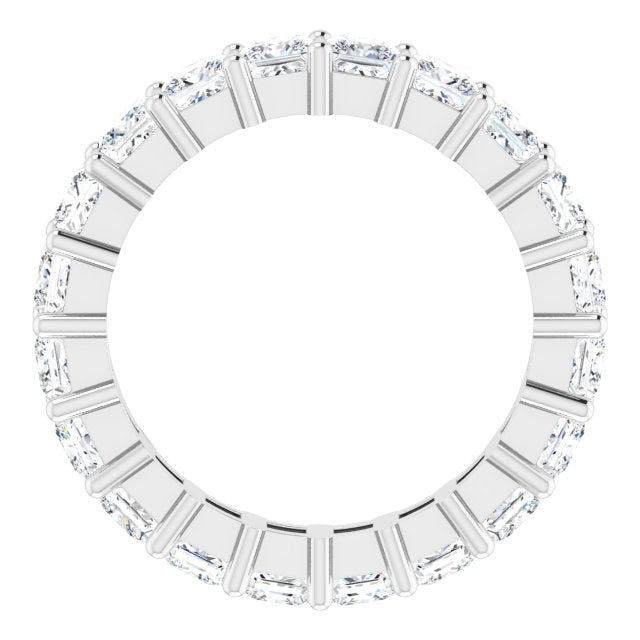 10K Gold Square Lab-Grown Diamond Shared-Prong Eternity Band – 3.5x3.5 mm Stones - White Gold - view 2