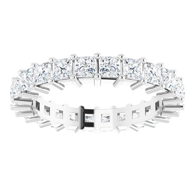 10K Gold Square Natural Diamond Shared-Prong Eternity Band – 2.75x2.75 mm Stones - White Gold - view 3