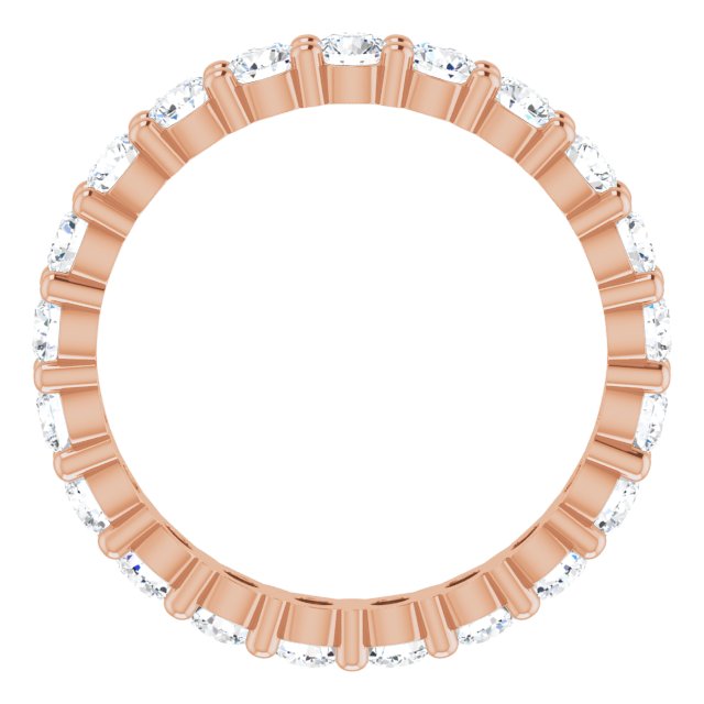 10K Gold Round Lab-Grown Diamond Shared-Prong Eternity Band – 2.5 mm Stones - Rose Gold - view 2