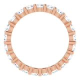 10K Gold Round Natural Diamond Shared-Prong Eternity Band – 2.5 mm Stones - Rose Gold - view 2