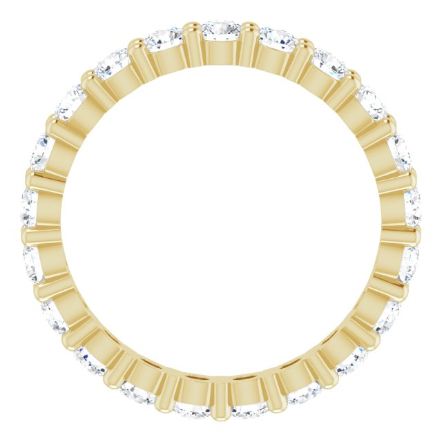 10K Gold Round Lab-Grown Diamond Shared-Prong Eternity Band – 2.5 mm Stones - Yellow Gold - view 2