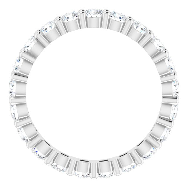 10K Gold Round Natural Diamond Shared-Prong Eternity Band – 2.5 mm Stones - White Gold - view 2